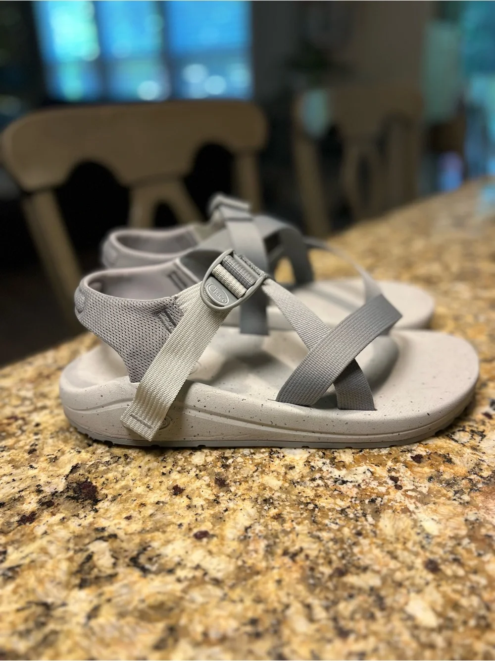 Chaco CushZ Extra Cushioned Gray Sport Sandals Men's Size 15 EUC